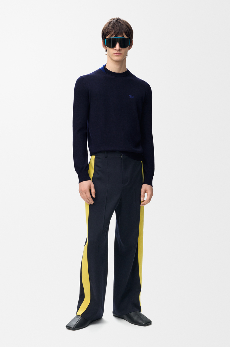 LOEWE Jersey en lana merina Azul Marino/Azul