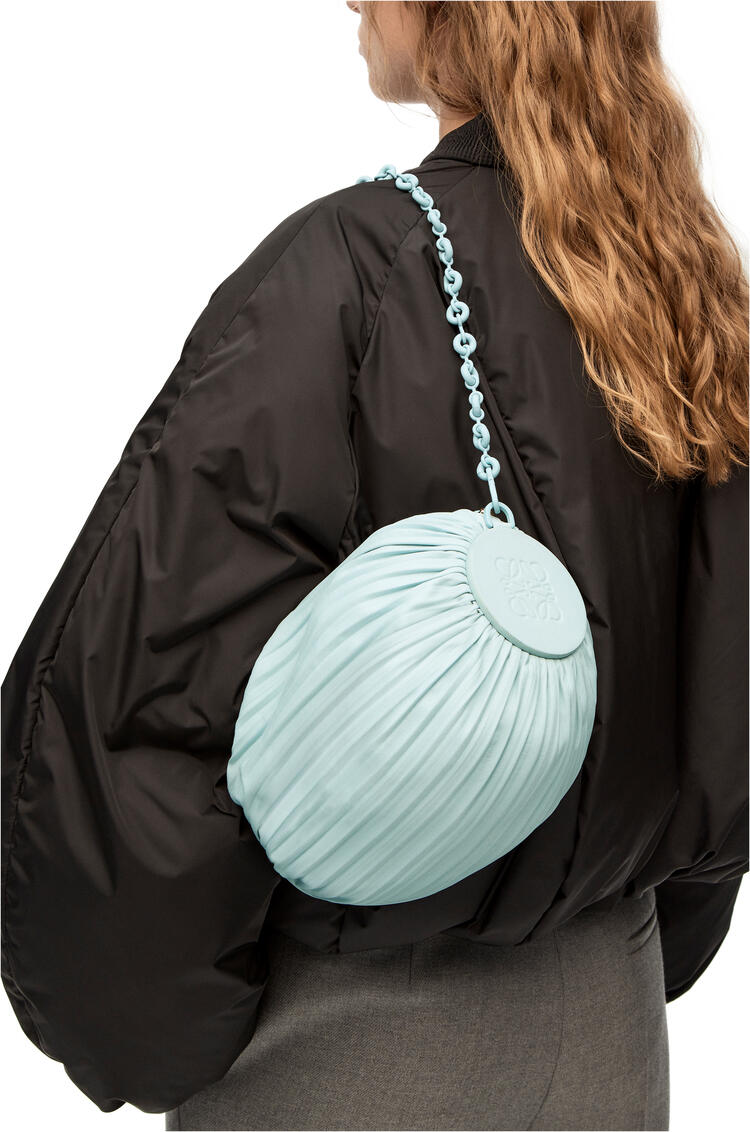 LOEWE Bracelet pouch in pleated nappa Aquamarine