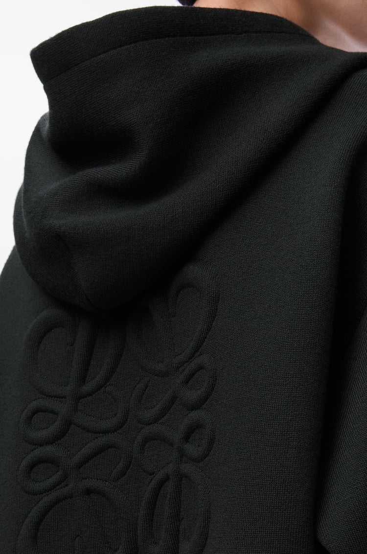 LOEWE Anagram zip-up hoodie in wool Black
