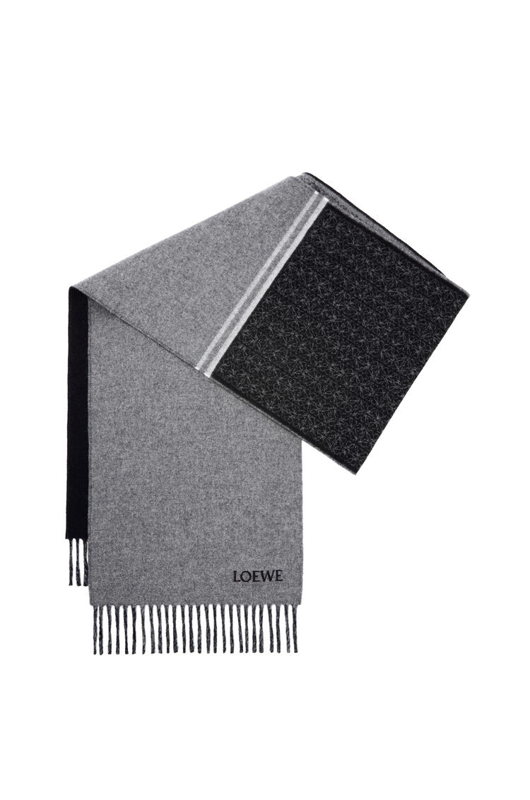 LOEWE Anagram scarf in wood and cashmere Black/Grey