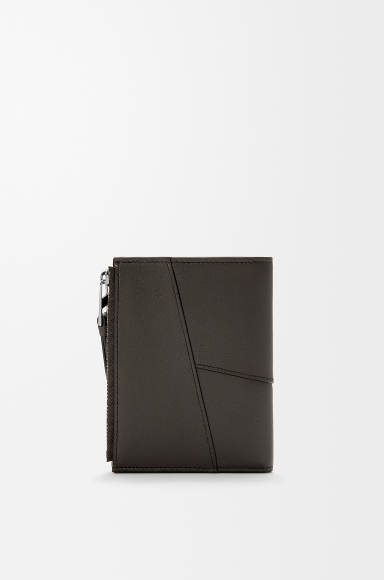LOEWE Puzzle slim compact wallet in classic calfskin Dark Grey