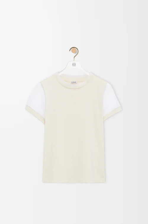 LOEWE 小廓形棉质混纺 T 恤 香草色