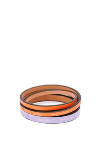 LOEWE Set de brazaletes dobles en piel de ternera clásica Lavanda/Naranja