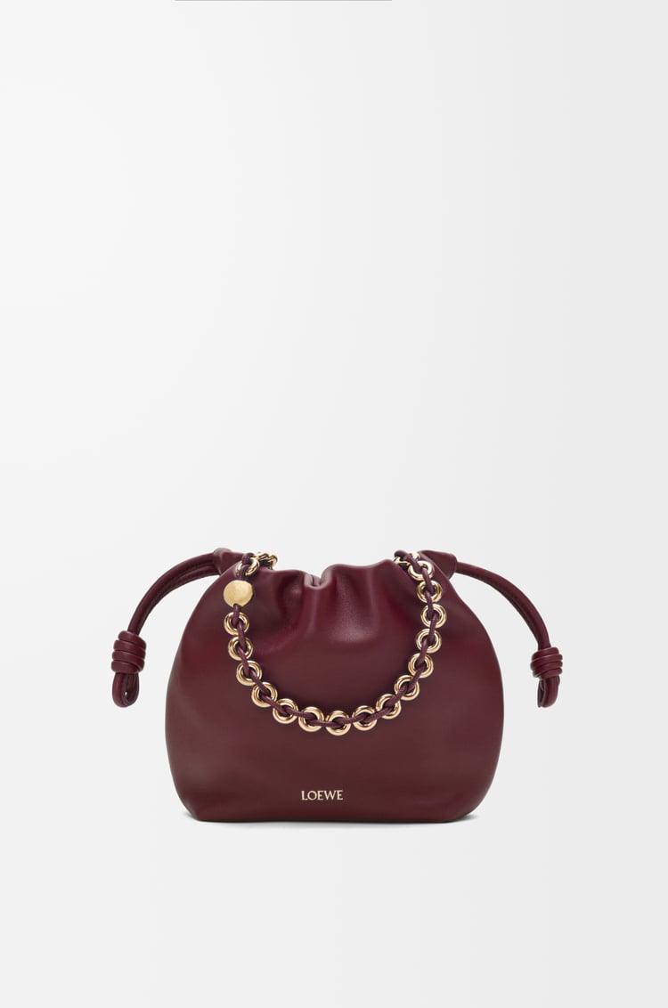 LOEWE Mini Flamenco purse in mellow nappa lambskin Dark Burgundy