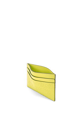 LOEWE Repeat plain cardholder in embossed silk calfskin Lime Yellow plp_rd
