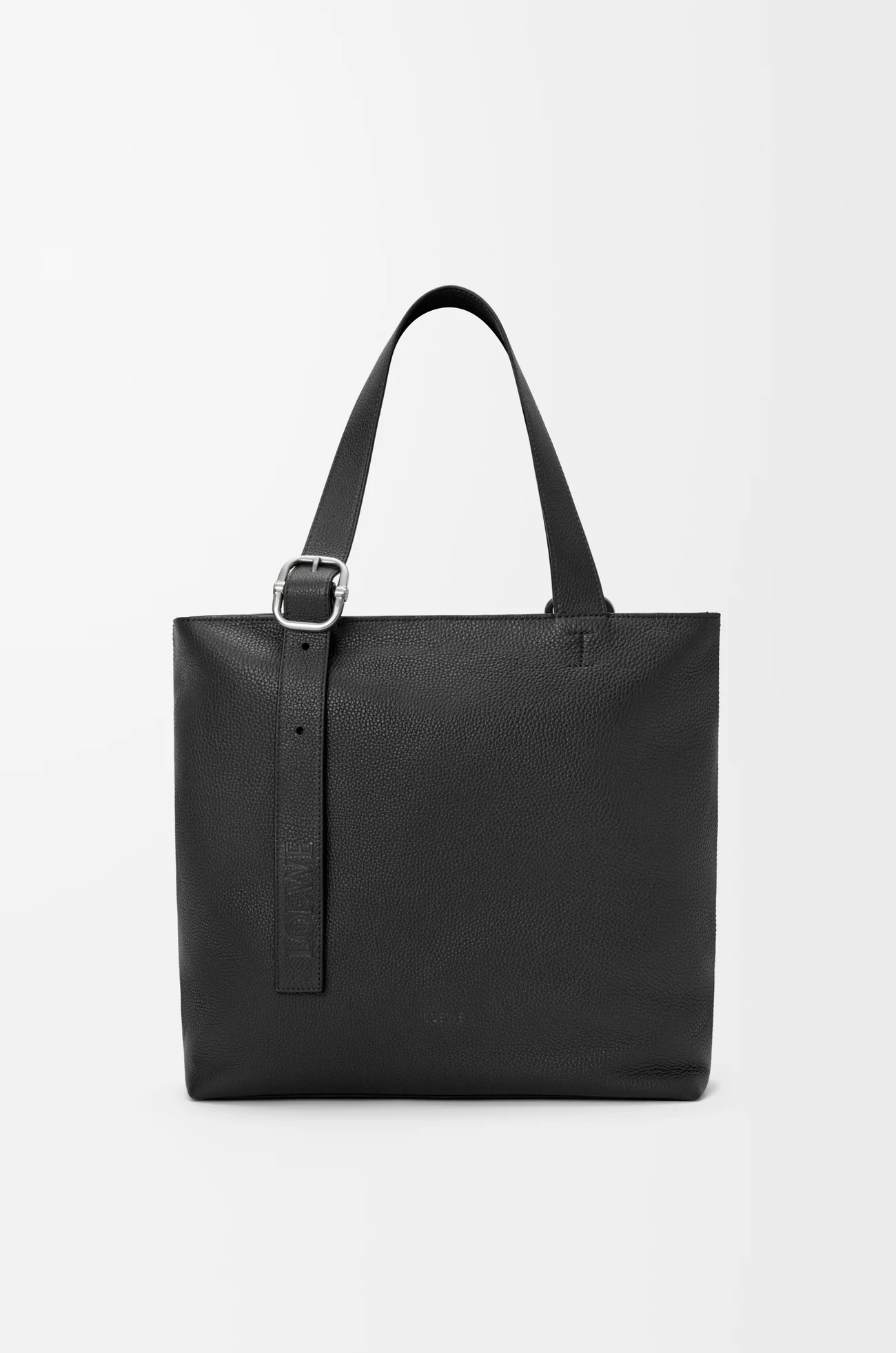 LOEWE Loop zipped tote in supple grained calfskin Black