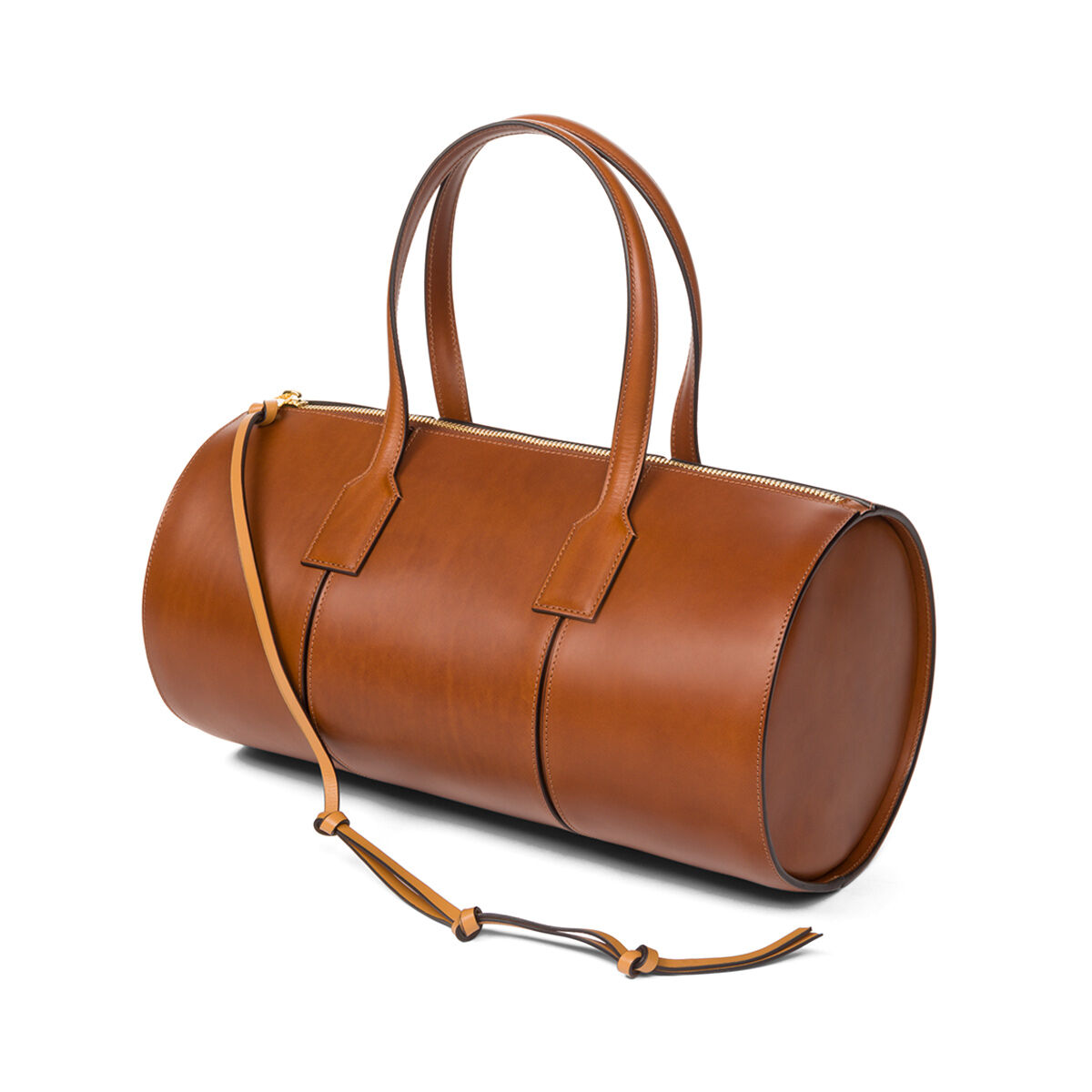 barrel bag dark tan