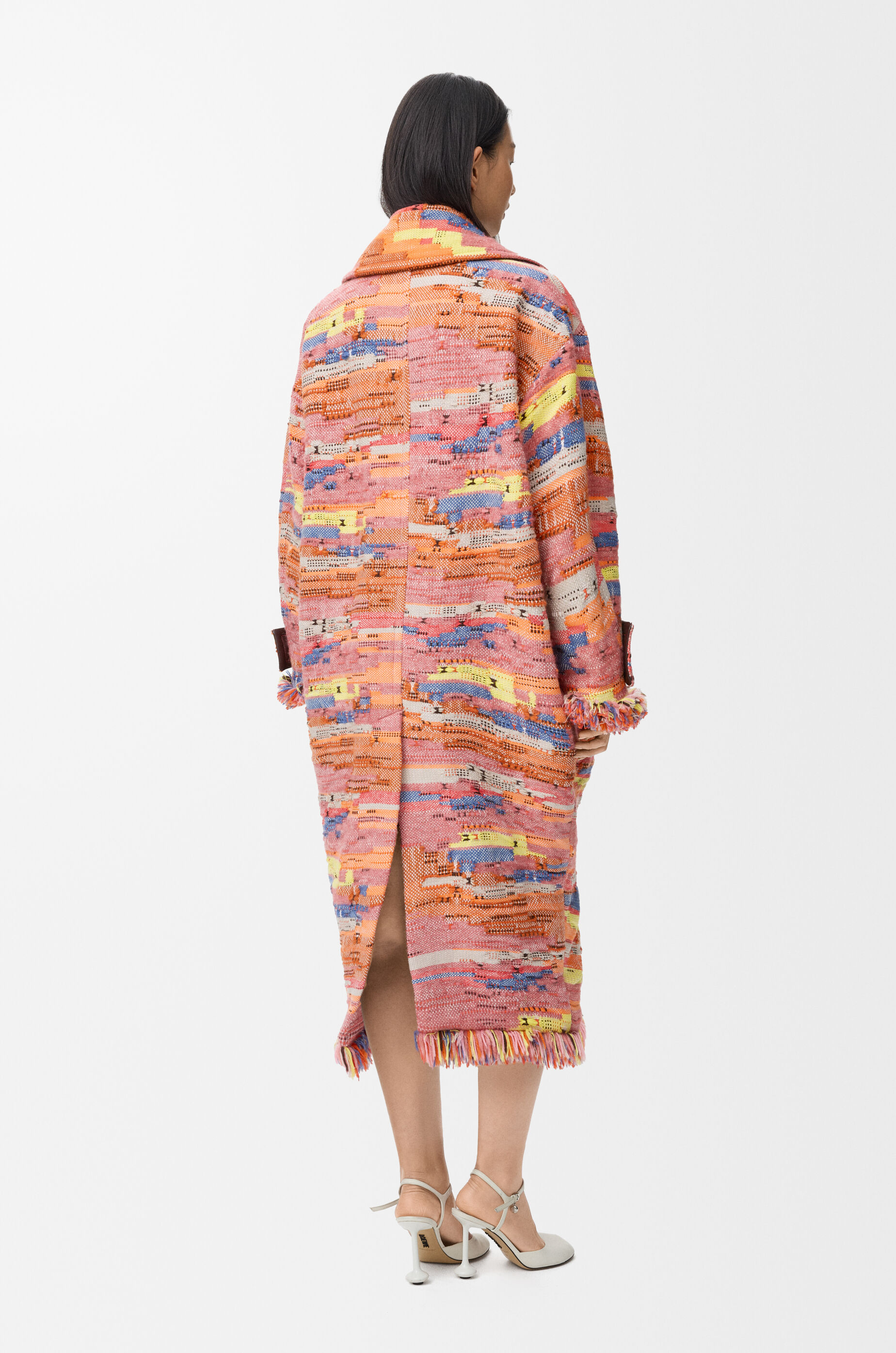 Coat in wool blend jacquard Pink - LOEWE