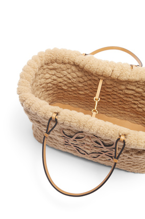 LOEWE Basket bag in shearling Camel