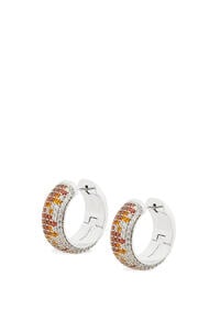 LOEWE Pavé hoop earrings in sterling silver and crystals Silver/Brown