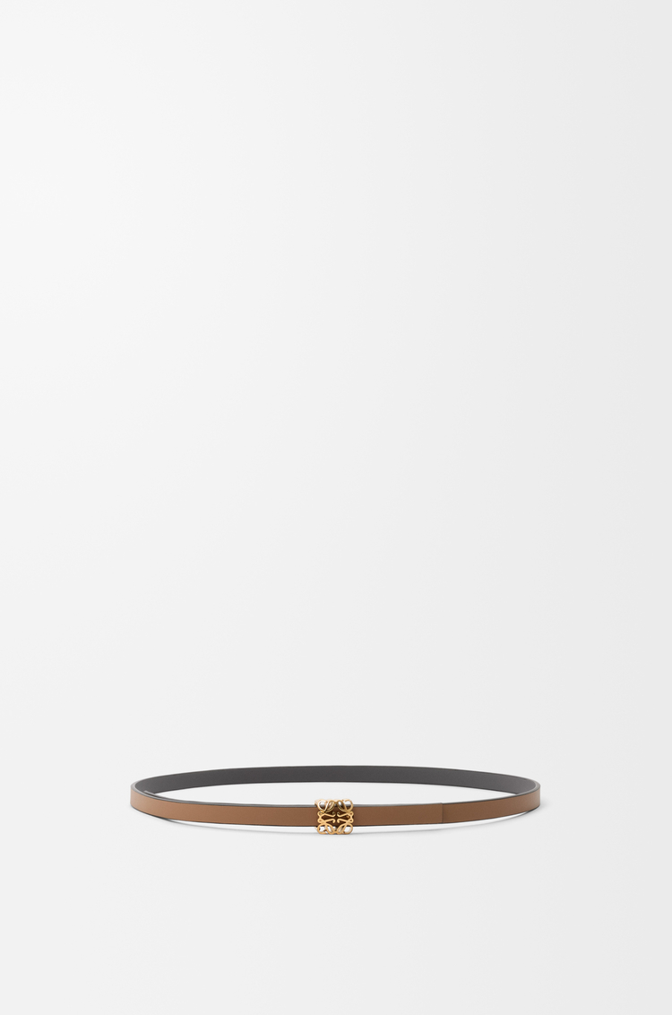 LOEWE Reversible Anagram Bombé belt in smooth calfskin Mocha/Slate