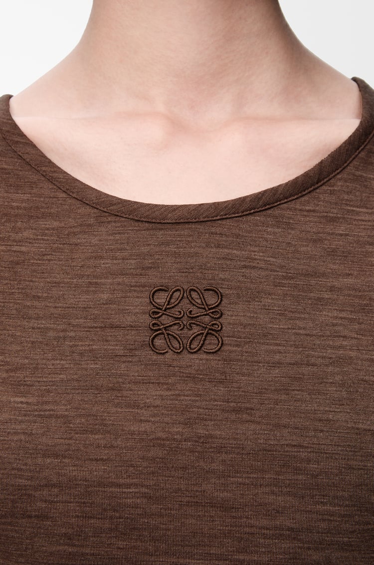LOEWE Anagram tank top in stretch wool Chocolate Brown