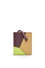 LOEWE Puzzle compact zip wallet in classic calfskin Sahara/Burgundy/Anise