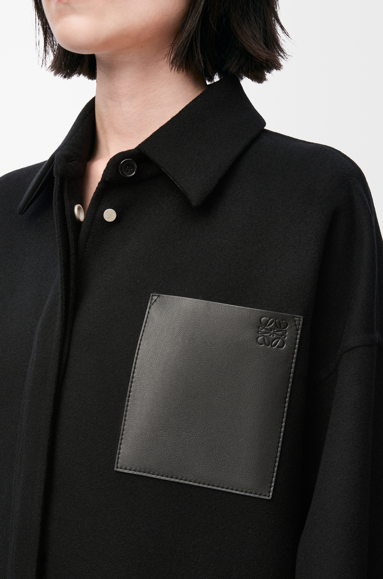 LOEWE Overshirt in wool and cashmere Black plp_rd