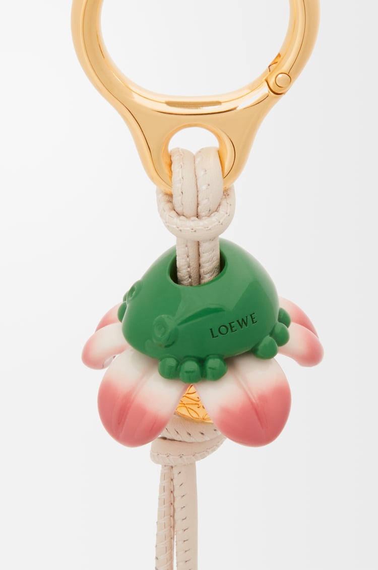 LOEWE Frog charm in calfskin Tropical Green/Candy