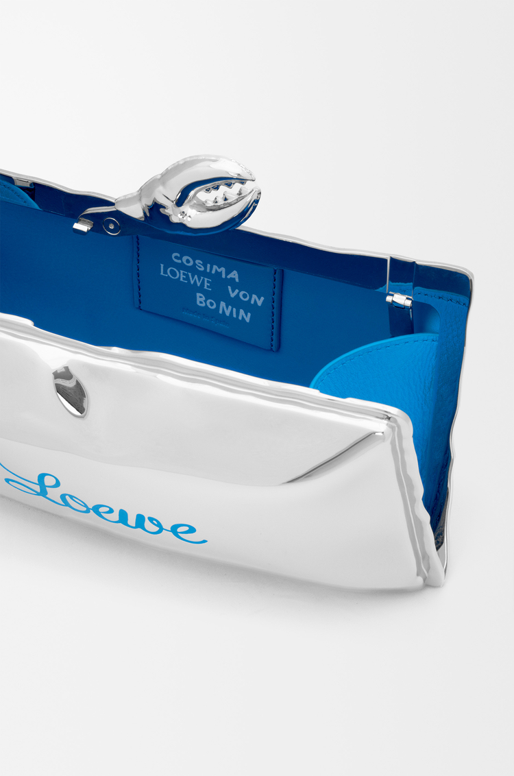 LOEWE Bolso Blown Minaudiere en latón y esmalte Plateado/Azul