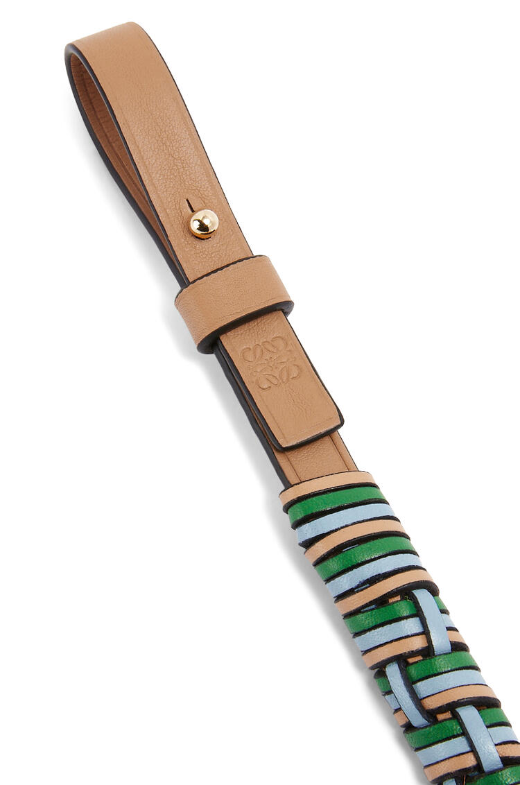 LOEWE Woven short strap in classic calfskin Warm Desert/Multicolor