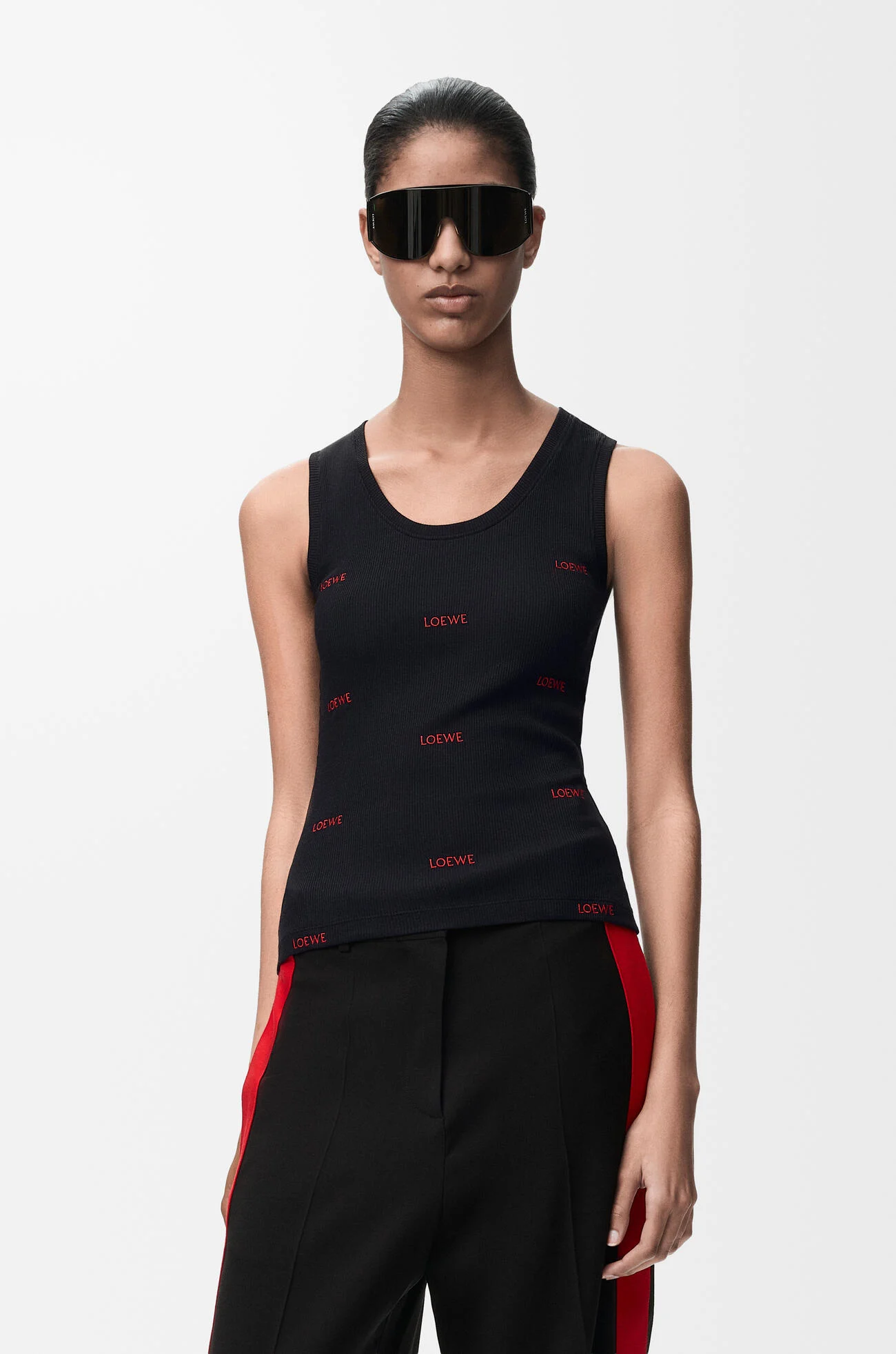 LOEWE Tank top in stretch cotton Black