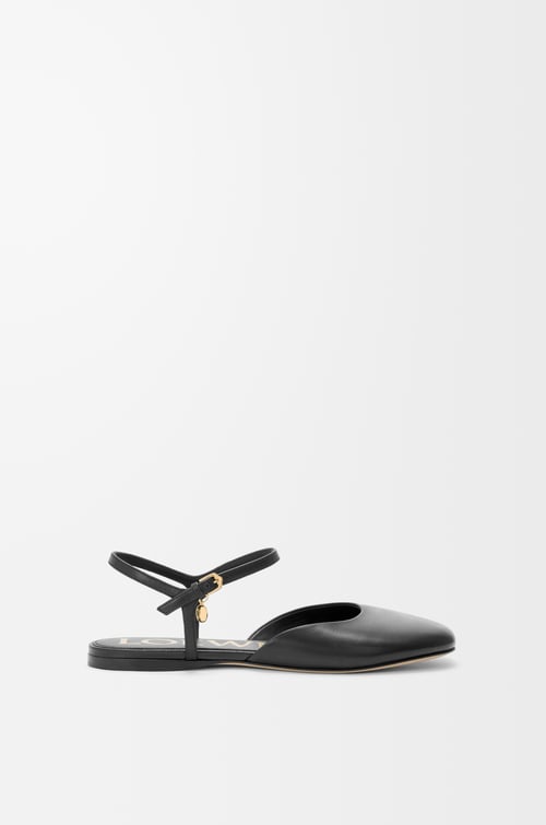 LOEWE Toy ankle strap ballerina in lambskin Black