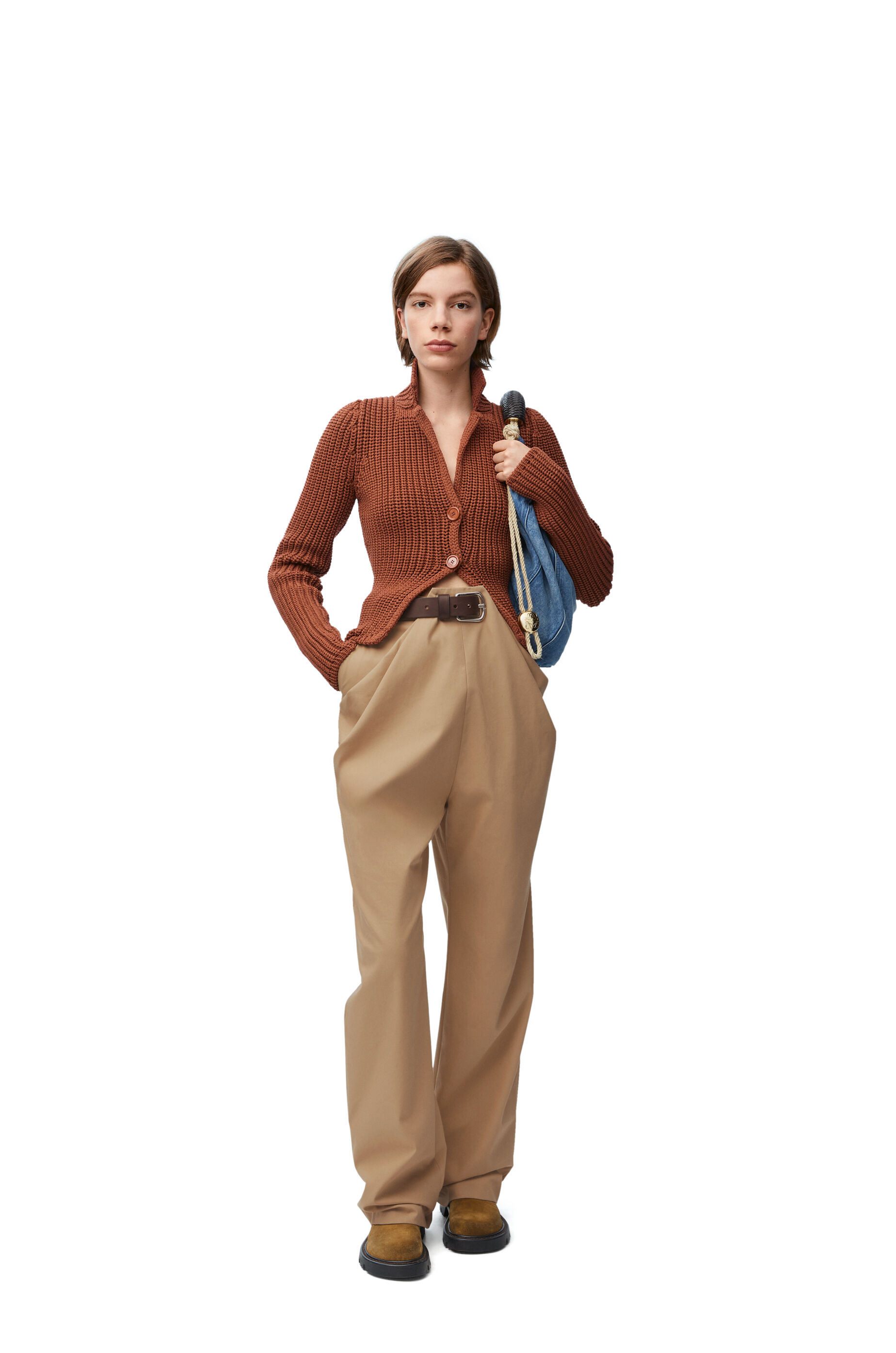 Draped trousers in cotton Taos Taupe - LOEWE