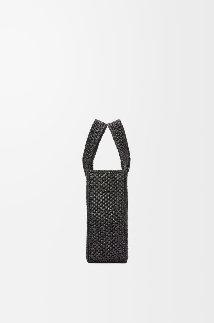 LOEWE Mini LOEWE Font tote in raffia Black
