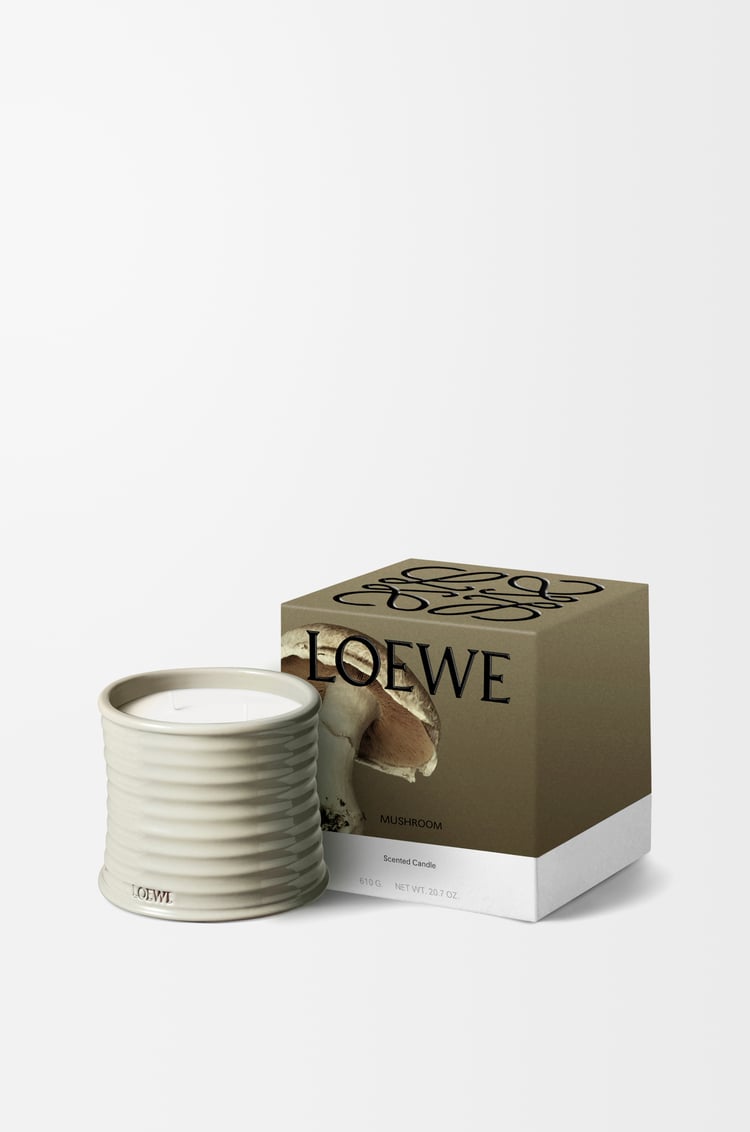 LOEWE Medium Mushroom candle Light Grey