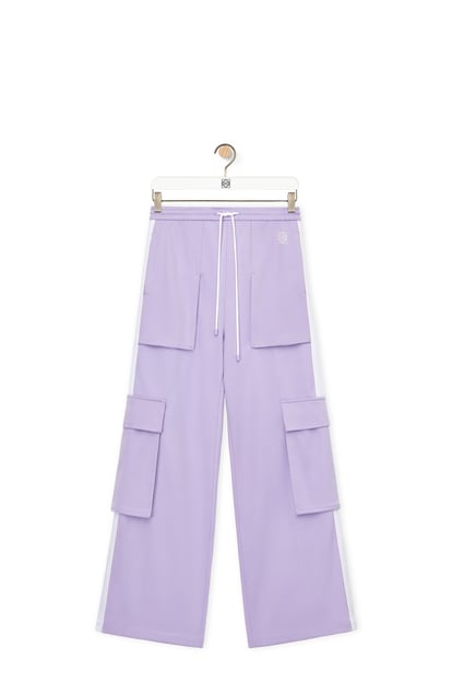 LOEWE Cargo tracksuit trousers in technical jersey Baby Lilac