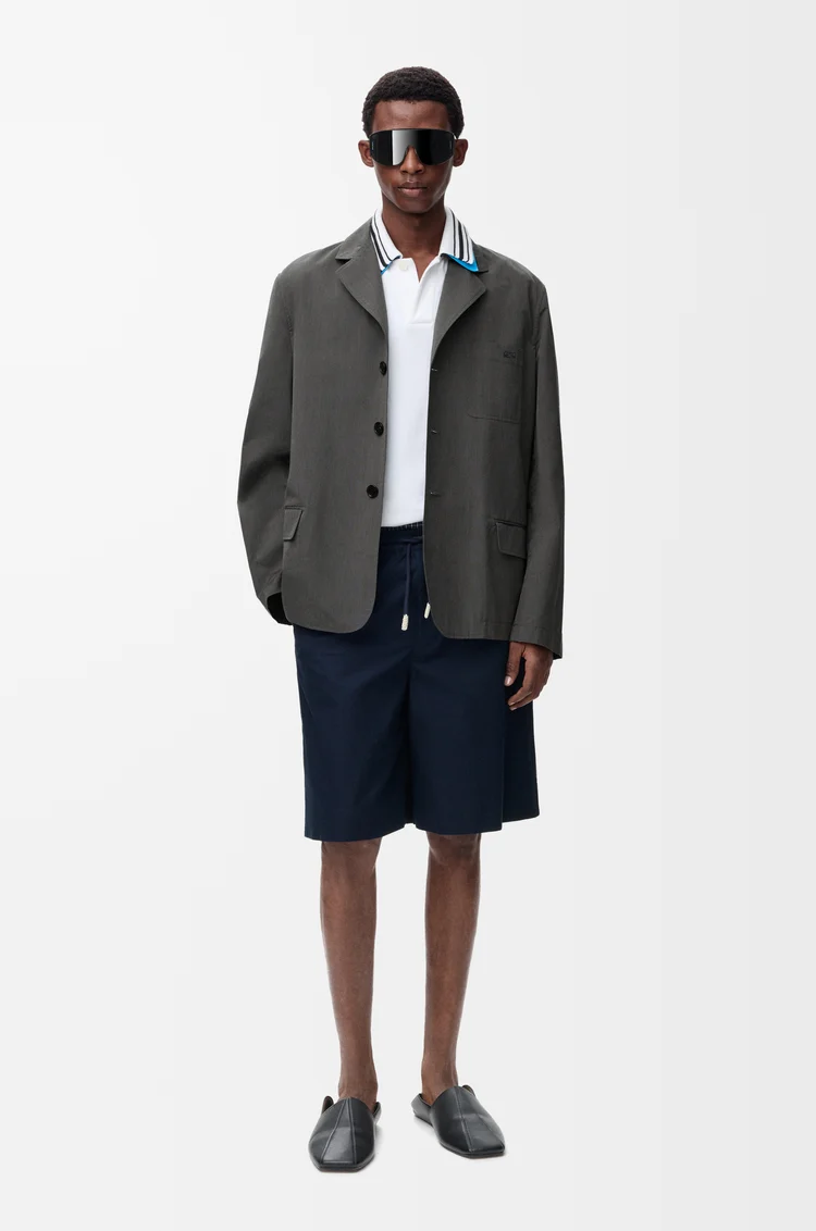 LOEWE Drawstring shorts in cotton Dark Navy