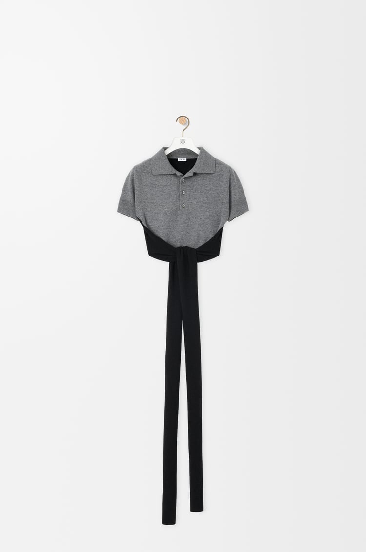 LOEWE 羊毛和喀什米爾 Polo 套頭衫 灰色/黑色