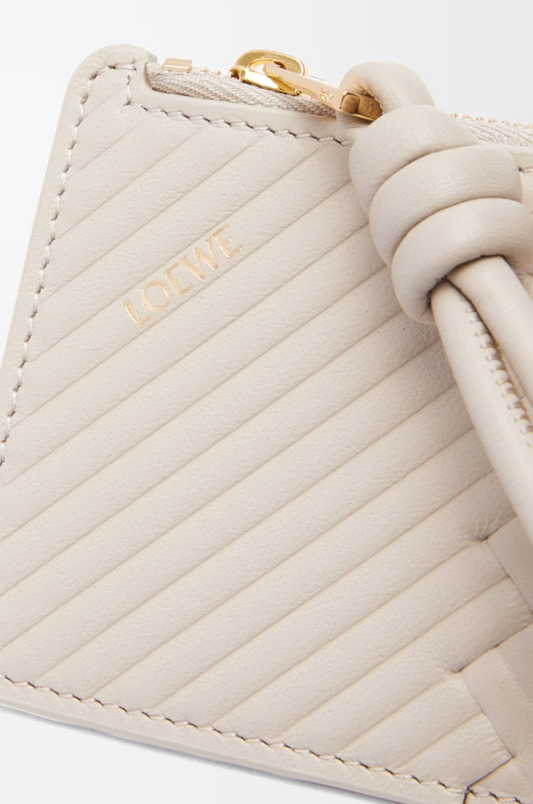 LOEWE Knot coin cardholder in shiny nappa calfskin Light Oat