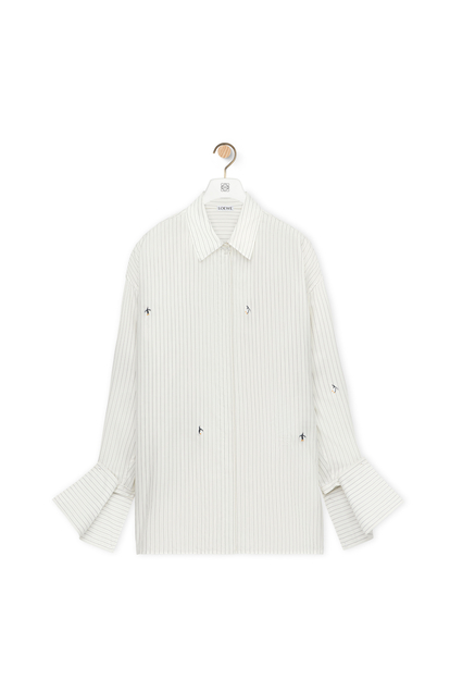 LOEWE Shirt in silk and cotton White/Grey/Multicolor
