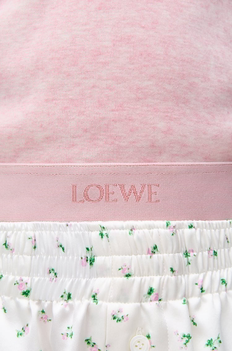 LOEWE Cropped polo in cotton and wool Pink