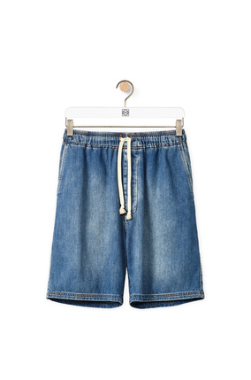 LOEWE Shorts en tejido denim con cordón Azul Jeans plp_rd