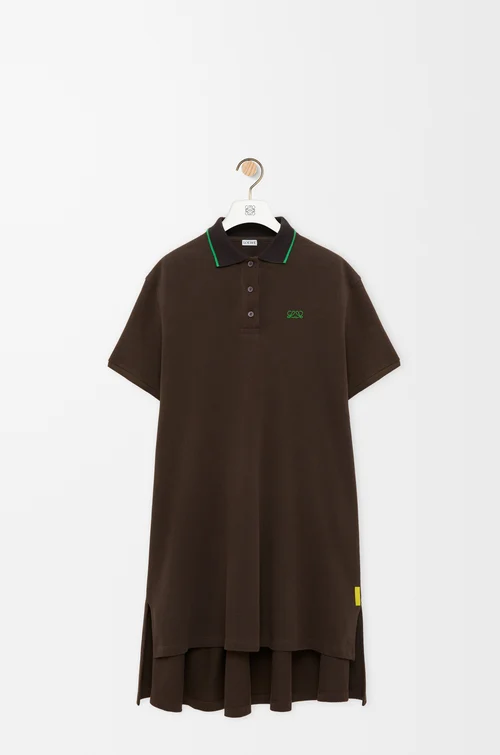 LOEWE Vestido polo en algodón Marrón