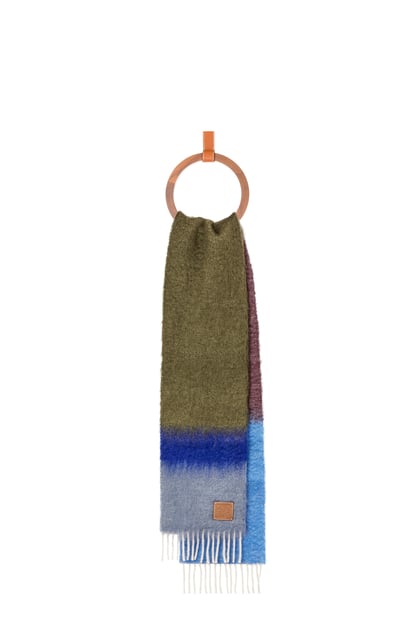 LOEWE Stripe scarf in wool and mohair Green plp_rd