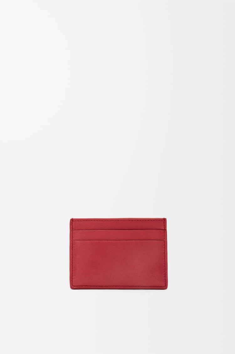 LOEWE 亮面納帕小牛皮 Puffer Anagram 素色卡夾 深紅色