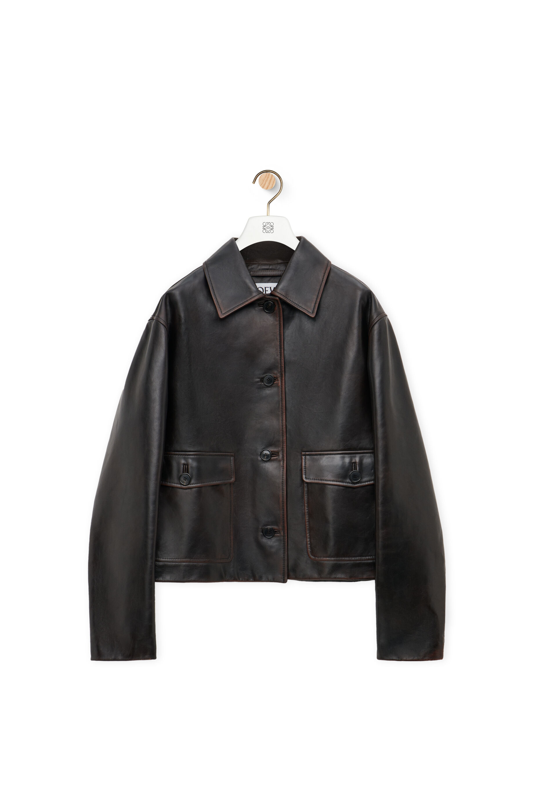 Loewe leather coat store