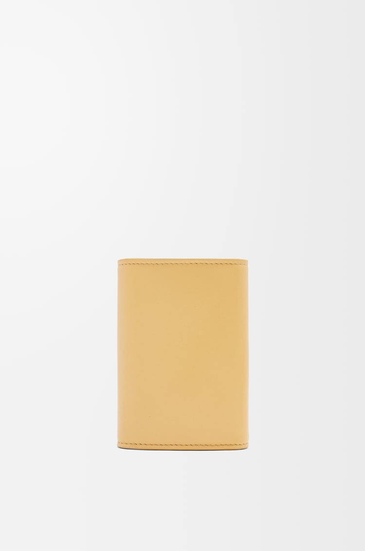 LOEWE Puffer Anagram small vertical wallet in shiny nappa calfskin Dark Butter