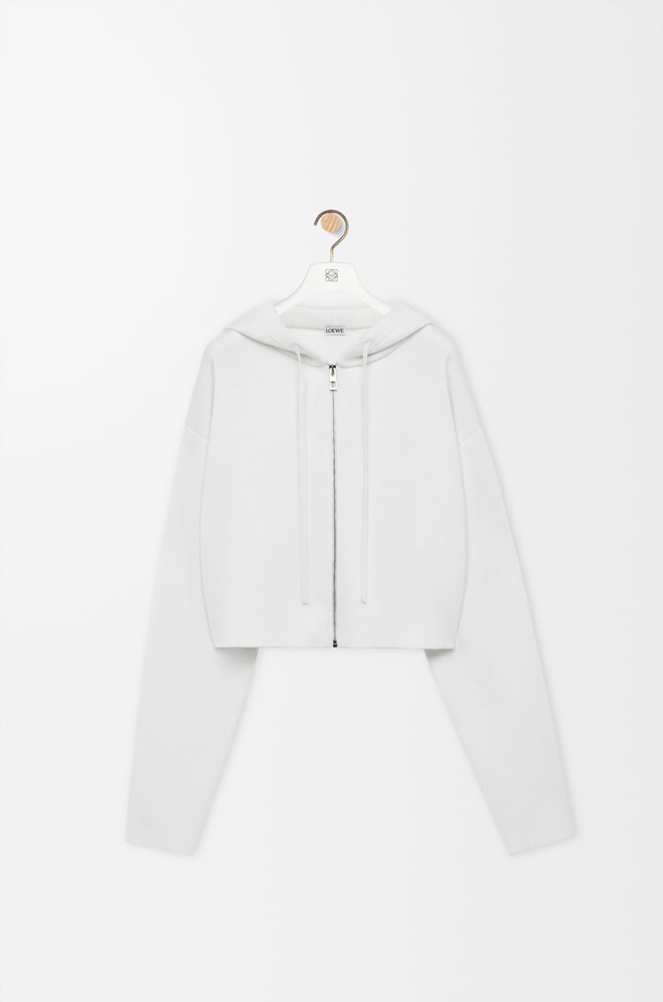 LOEWE Anagram zip-up hoodie in wool White