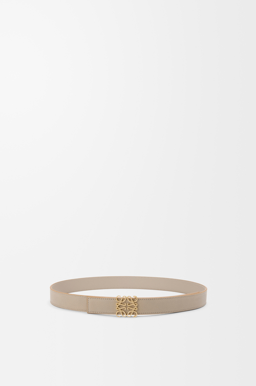 LOEWE Reversible Anagram belt in supple grained calfskin Clay/Gold