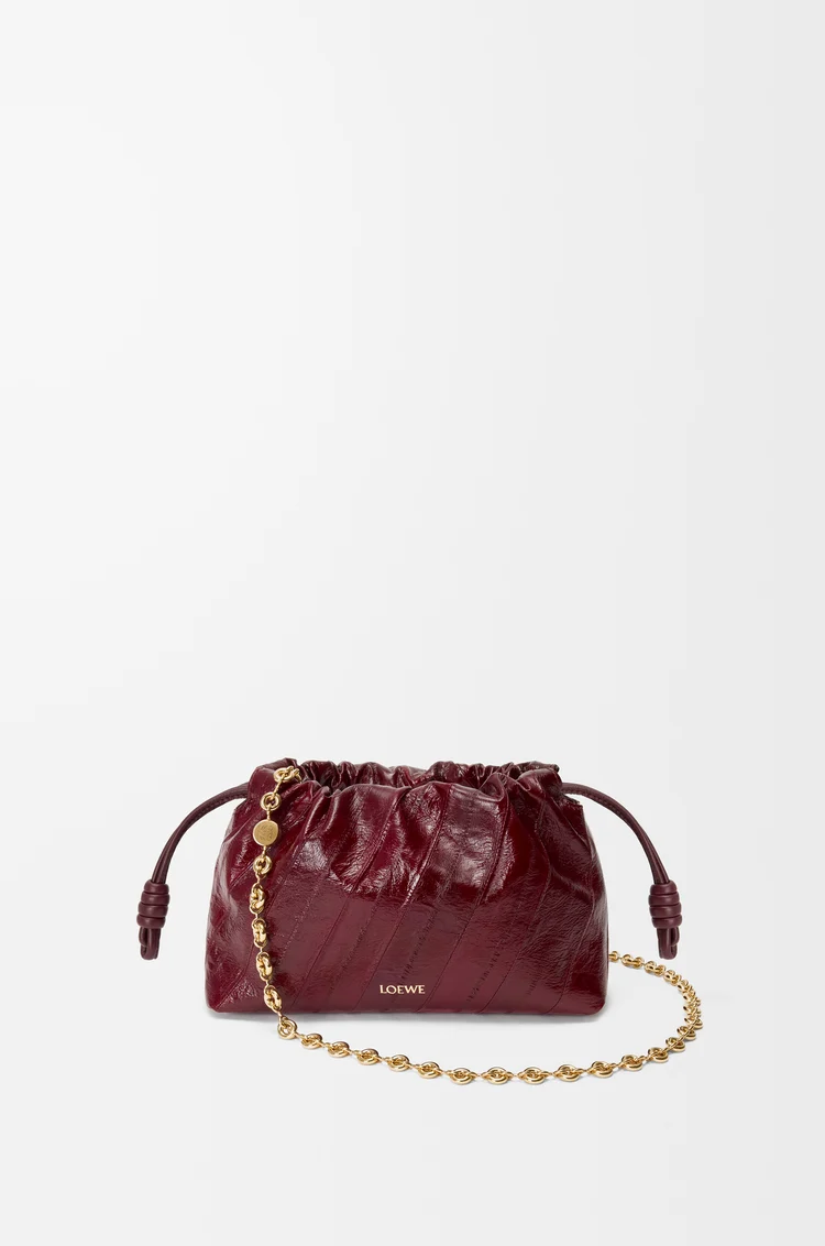 LOEWE Bolso Flamenco purse mini en piel de anguila Burdeos