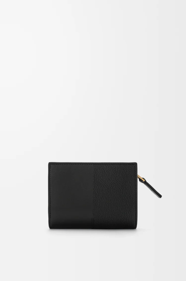 LOEWE デュエット コンパクトウォレット（スムースカーフ&グレインカーフ） ブラック