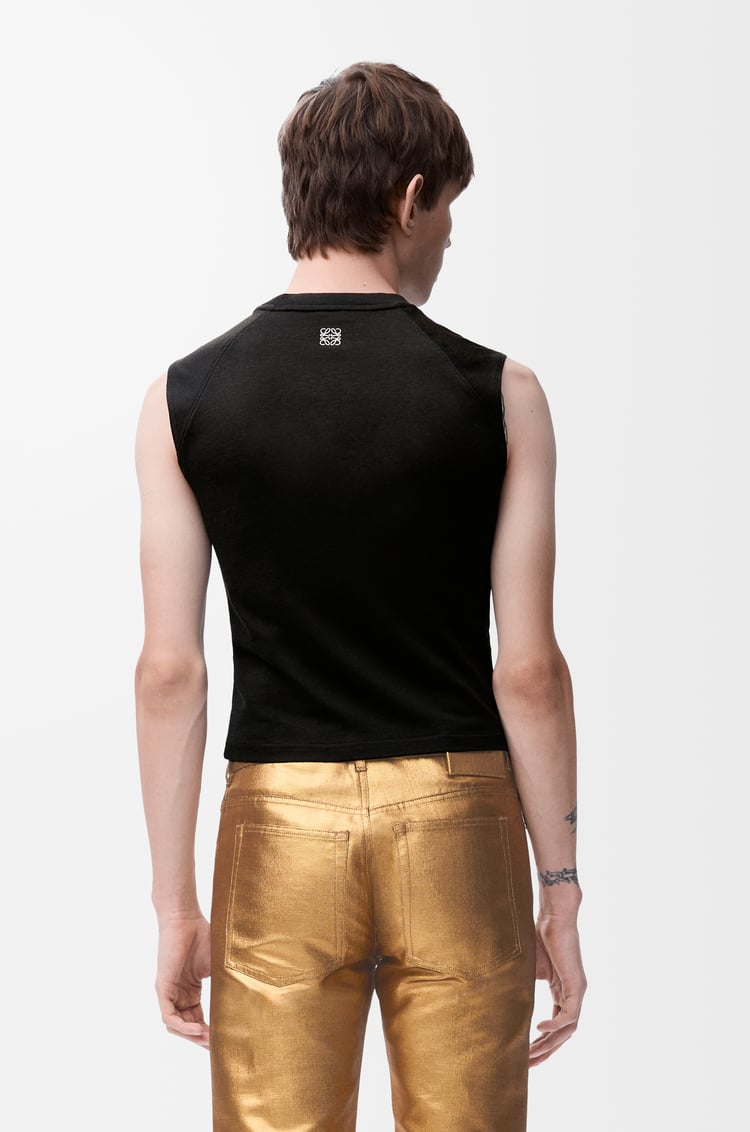 LOEWE Sleeveless T-shirt in cotton and viscose Black
