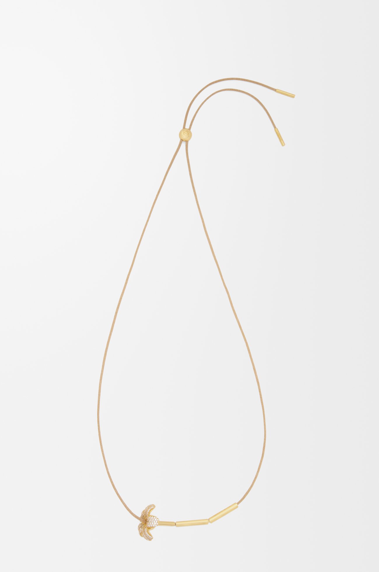 LOEWE Collar Flor en plata de ley y cristales Blanco/Dorado