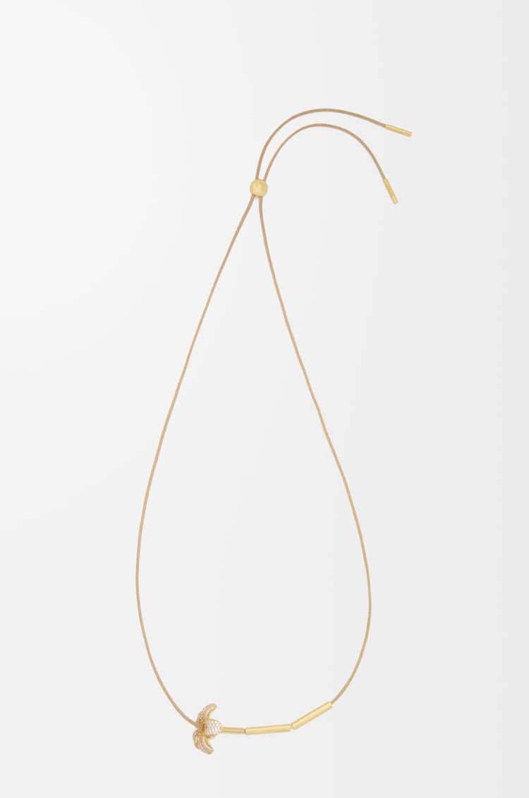 LOEWE フラワーネックレス（スターリングシルバー&クリスタル） ホワイト/ゴールド