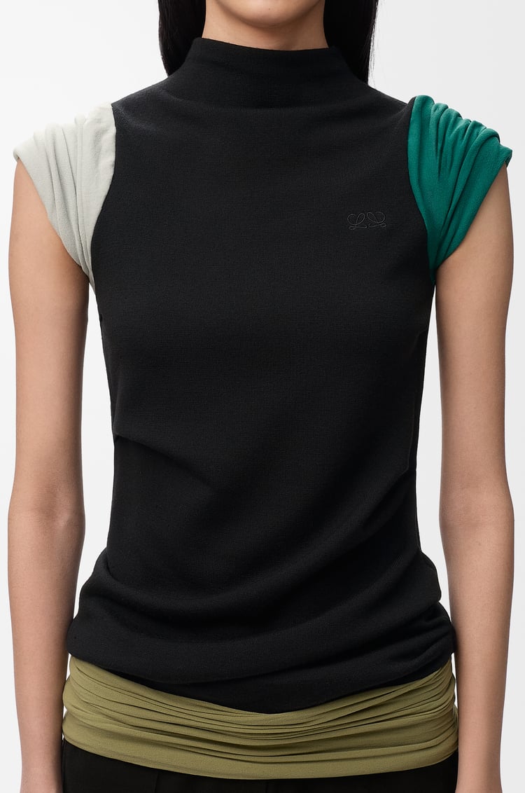 LOEWE Top in wool Black/Multicolor