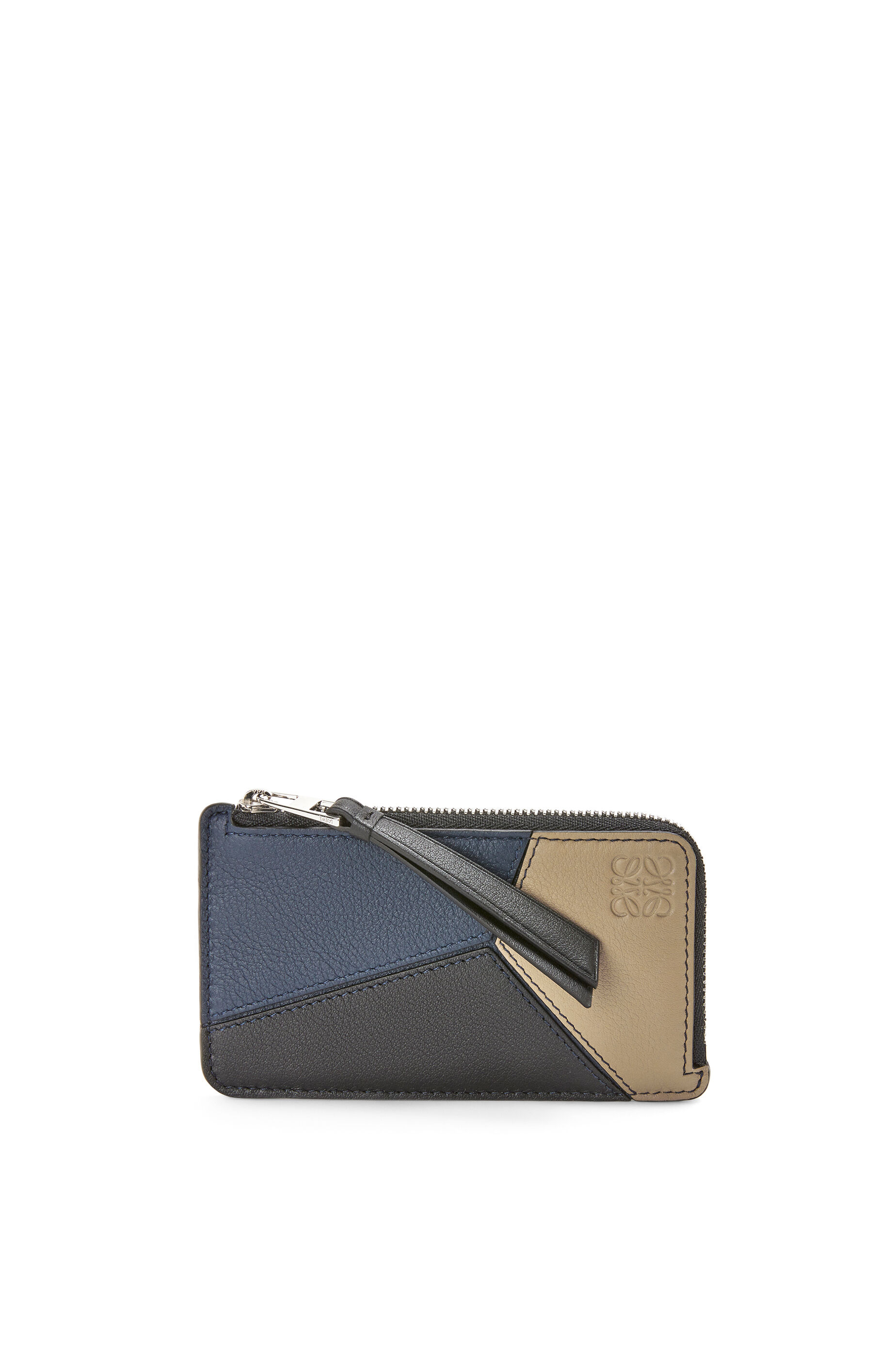 Puzzle coin cardholder in classic calfskin Grey/Tundra - LOEWE