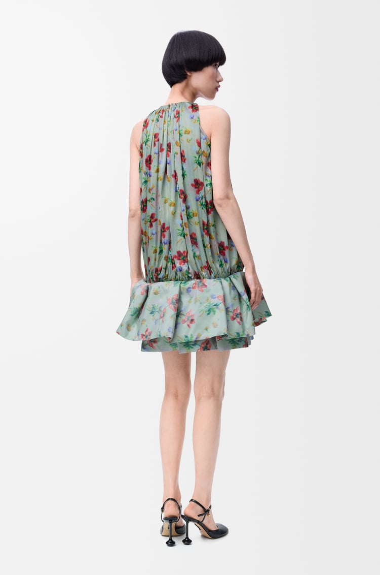 LOEWE Flamenco dress in viscose Green/Red