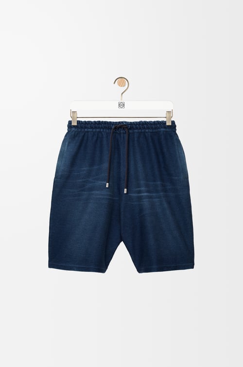 LOEWE Pantalón corto en algodón Azul Índigo