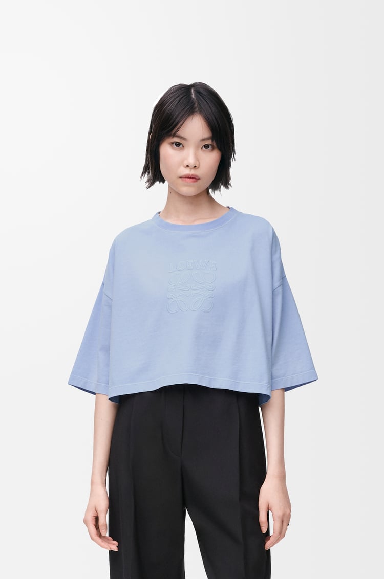 LOEWE 棉质短款 T 恤 浅蓝色